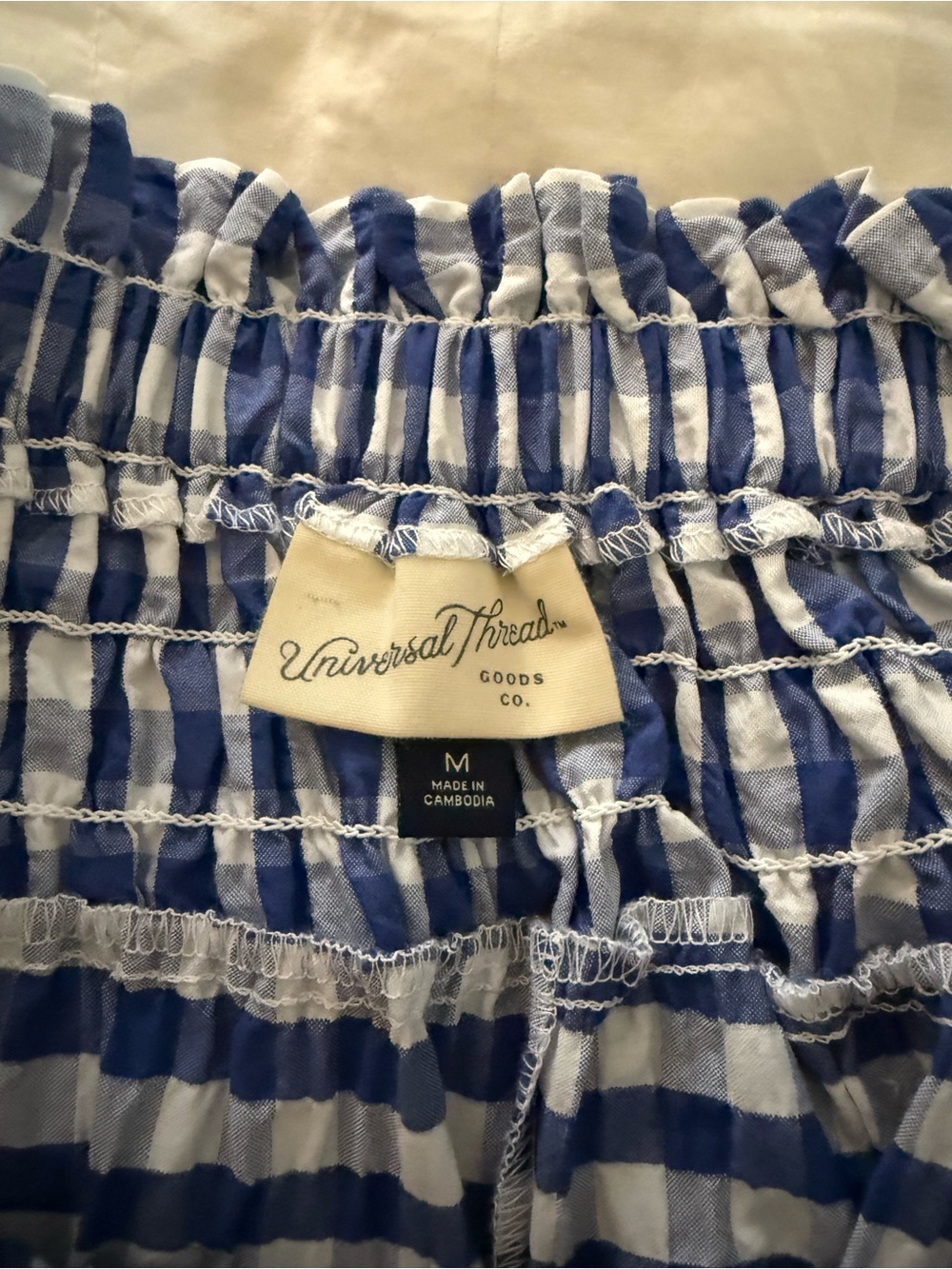 Universal Thread Blue & White Gingham Smocked Maxi Skirt - Picture 3 of 4